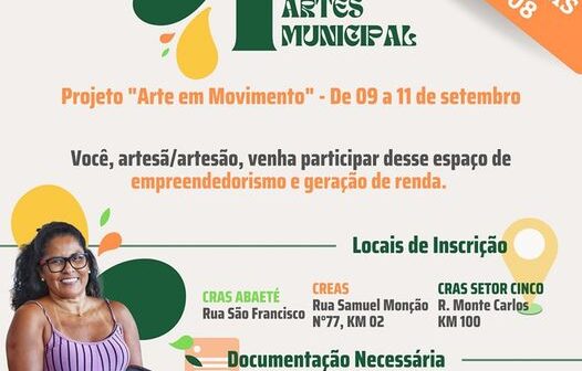 Prefeitura Municipal de Eldorado do Carajás abre inscrições para a 1ª Feira de Artes!